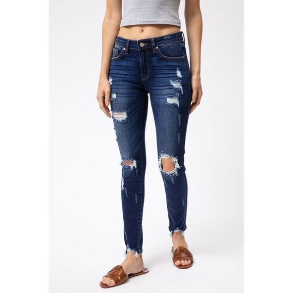 🔥HP!🔥 Opal Mid-Rise Super Skinny Distressed Jeans - Picture 7 of 9